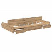 vidaXL Förvaringssängram Artisan Ek 120 x 200 cm Konstruerat trä