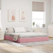 vidaXL Förvaringssäng med huvudgavel Rosa 180 x 200 cm Sammet