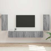 vidaXL TV-bänkset 4 pcs Grå Sonoma Konstruerat trä
