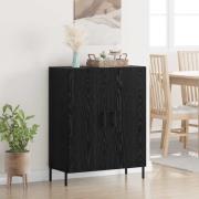 vidaXL Sideboard Svart Ek 69,5 x 34 x 90 cm Konstruerat trä
