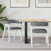 vidaXL Matstolar 2 pcs Vit 54 x 57 x 73 cm Massiv Gummiträ