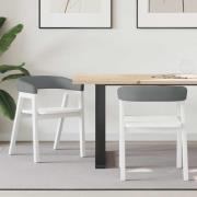 vidaXL Matstolar 2 pcs Vit 54 x 57 x 73 cm Massiv Gummiträ