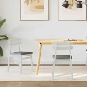 vidaXL Matstol 2 pcs Vitt och Grått Massiv Gummiträ