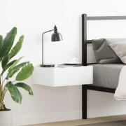 vidaXL Svävande sängbord vit högglans 40x30x15 cm konstruerat trä