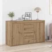 vidaXL Sideboard med låda Artisan Ek 120 x 36 x 69 cm Konstruerat trä