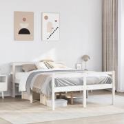 vidaXL Seniorsäng med sänggavel vit 140x200 cm massiv furu