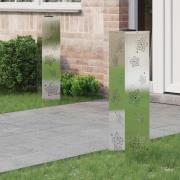 vidaXL Solar LED Stig Ljus 2 pcs Rostfritt stål Rostfritt stål