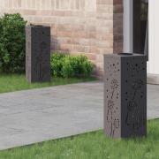 vidaXL Solar LED Stig Ljus 2 pcs Svart Kallvalsat stål