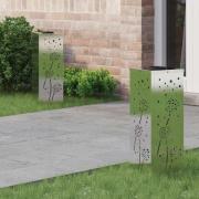 vidaXL Solar LED Stig Ljus 2 pcs Silver Rostfritt stål