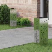 vidaXL Solar LED Stig Ljus 2 pcs Silver Galvaniserat stål