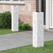 vidaXL Solar LED Stig Ljus 2 pcs Vit Kallvalsat stål