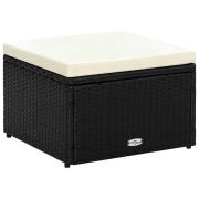 vidaXL Fotpall ottoman 53x53x30 cm konstrotting svart