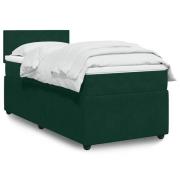 vidaXL Ramsäng med madrass mörkgrön 90x200 cm sammet