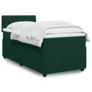 vidaXL Ramsäng med madrass mörkgrön 90x200 cm sammet
