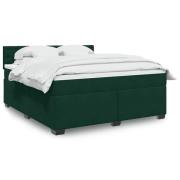 vidaXL Ramsäng med madrass mörkgrön 180x200 cm sammet