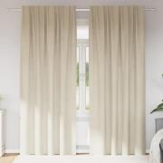 vidaXL Mörkläggningsgardiner 2 pcs Kräm 140 x 260 cm Sammet