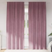 vidaXL Mörkläggningsgardiner 2 pcs Mörkrosa 140 x 260 cm Sammet