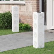 vidaXL Solar LED Stig Ljus 2 pcs Vit Kallvalsat stål