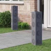 vidaXL Solar LED Stig Ljus 2 pcs Antracit Kallvalsat stål