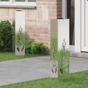 vidaXL Solar LED Stig Ljus 2 pcs Galvaniserad Galvaniserad