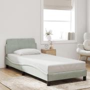 vidaXL Bed Frame "Dover" Light Grey 90x190 cm Velvet