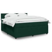 vidaXL Ramsäng med madrass mörkgrön 180x200 cm sammet