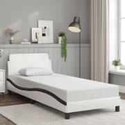 vidaXL Bed Frame "Dover" White&Black 90x200 cm Faux Leather