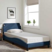 vidaXL Bed Frame with Headboard "Dover" Blue 90x200 cm Fabric