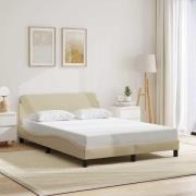 vidaXL Bed Frame "Dover" Cream 140x190 cm Fabric