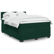 vidaXL Ramsäng med madrass mörkgrön 140x200 cm sammet
