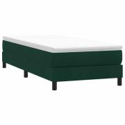 vidaXL Resårsäng utan madrass mörkgrön 100x210 cm sammet