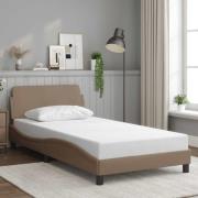 vidaXL Bed Frame "Dover" Cappuccino 100x200 cm Faux Leather