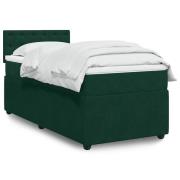 vidaXL Ramsäng med madrass mörkgrön 90x200 cm sammet