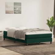 vidaXL Resårsäng utan madrass mörkgrön 120x220 cm sammet