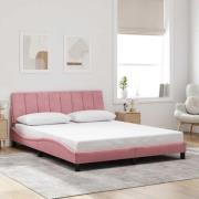 vidaXL Bed Frame without Mattress "Hanko" Pink 160x200 cm Velvet