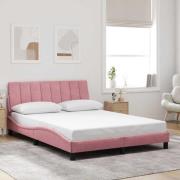 vidaXL Bed Frame without Mattress "Hanko" Pink 140x200 cm Velvet