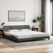 vidaXL Bed Frame "Dover" Dark Grey 200x200 cm Fabric