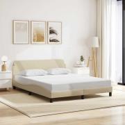 vidaXL Bed Frame "Dover" Cream 160x200 cm Fabric