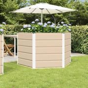 vidaXL Planteringskärl Elfenben 129 x 129 x 75 cm Stål