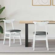 vidaXL Matstolar 2 pcs Vit 42 x 47,5 x 81 cm Massiv Gummiträ