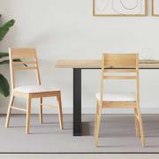 vidaXL Matstolar 2 pcs Naturfärg 43 x 54 x 89 cm Massiv Gummiträ