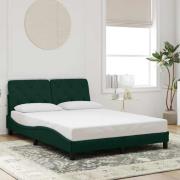vidaXL Bed Frame without Mattress Dark Green 120x200 cm Velvet