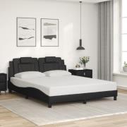 vidaXL Bed Frame "Viana" without Mattress Black 160x200 cm Faux Leathe...