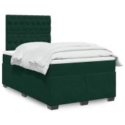 vidaXL Ramsäng med madrass mörkgrön 120x200 cm sammet