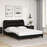 vidaXL Bed Frame without Mattress "Hvar" Black 140x190 cm Faux Leather