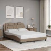 vidaXL Bed Frame "Viana" without Mattress Cappuccino 140x190 cm Faux L...