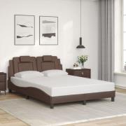 vidaXL Bed Frame "Viana" without Mattress Brown 140x190 cm Faux Leathe...