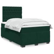 vidaXL Ramsäng med madrass mörkgrön 120x190 cm sammet
