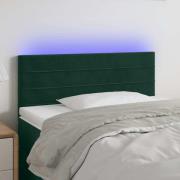 vidaXL Sänggavel LED mörkgrön 90x5x78/88 cm sammet