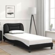 vidaXL Bed Frame without Mattress "Hvar" Black and White 90x190 cm Fau...